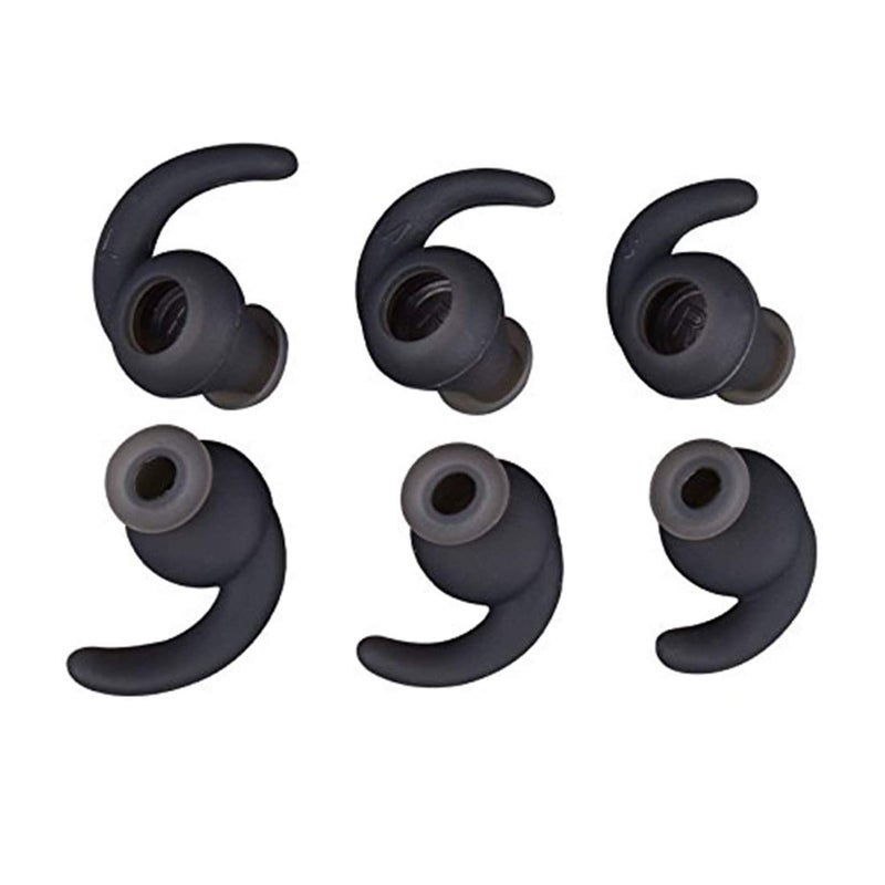GGZZ 3 Pairs (S/M/L) Replacement Anti-Slip Silicone Eartips Earbuds Ear Tips Buds Eargels Compatible for Synchros Reflect BT Sports Wireless in-Ear Earphones (Black) - Image 5
